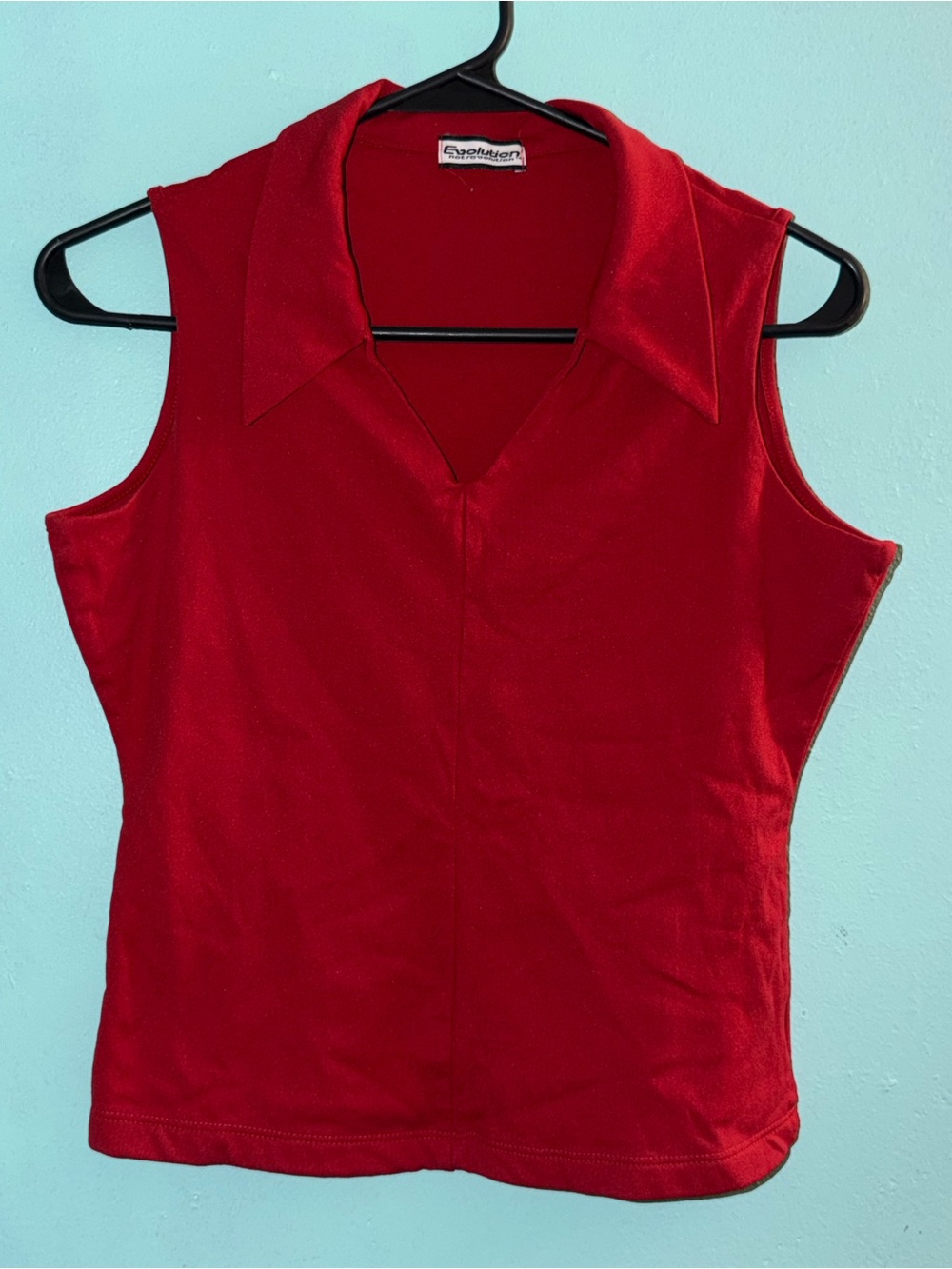Revolution Red Sleeveless Collared Tank Top